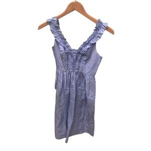 Banana Republic Blue Ruffled Sleeveless Dress